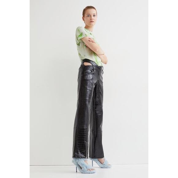 H&M Innovation Co-Exist Story Vegan Leather Pants in Black | Size 4 - Picture 1 of 10